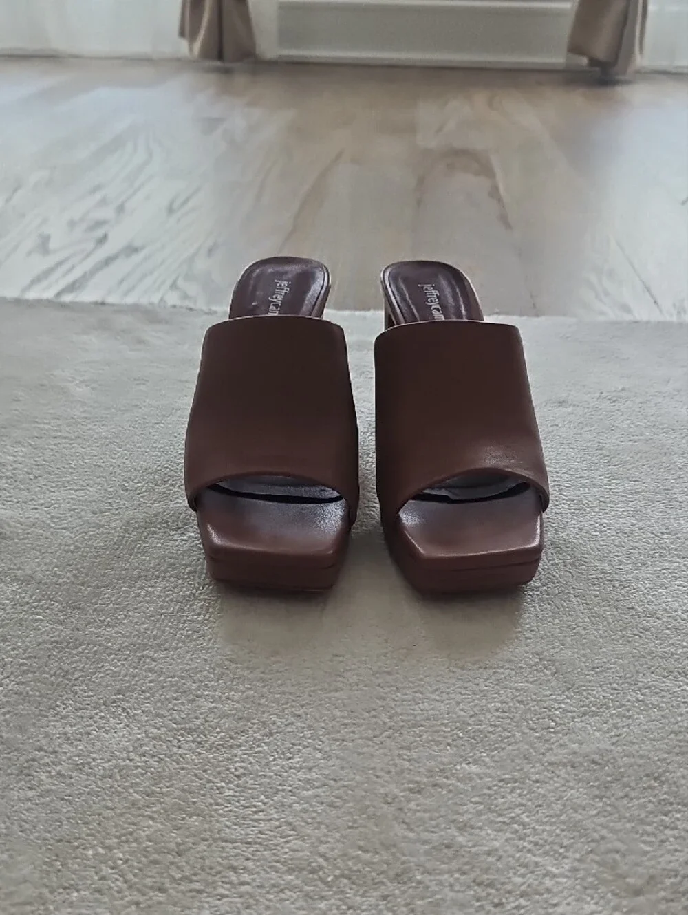 Jeffrey Campbell Leather Platform Mule Heels - Picture 5 of 6